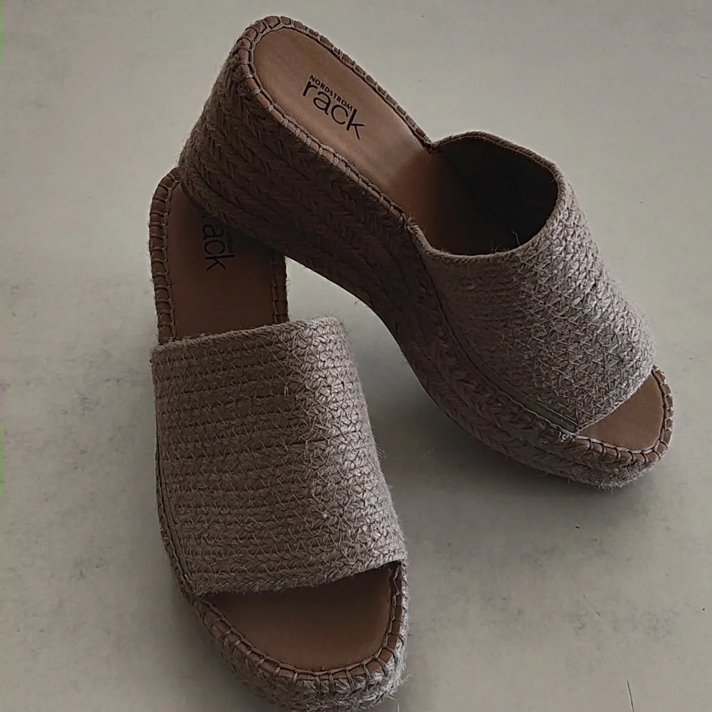 Nordstrom Rack wedges yarn woven slide size 8M